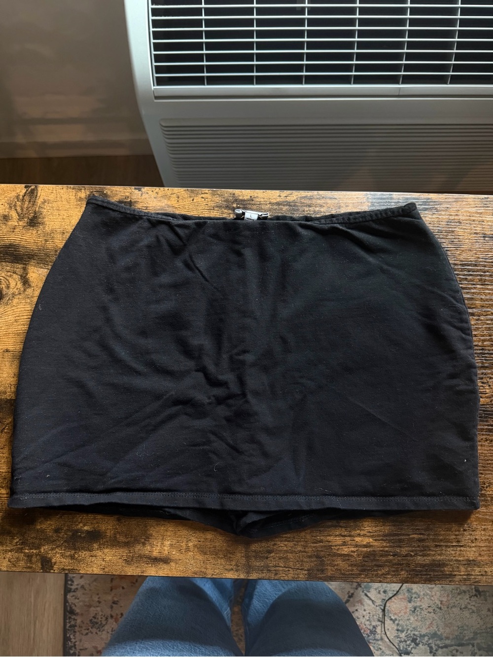 Black Women's Mini Skirt with Built-In Short Size Large